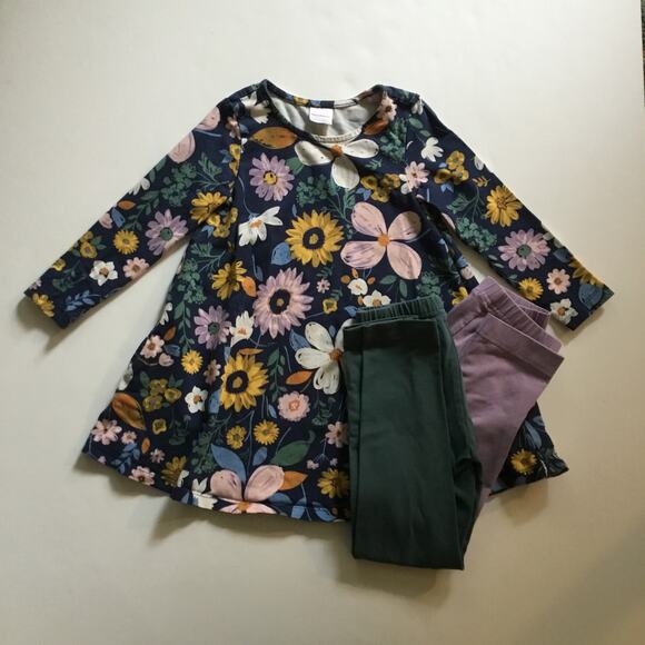 Hanna Andersson floral pocket tunic & legging bundle - Picture 2 of 9